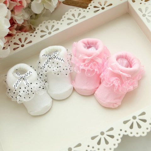 Princess Lace Ruffle Frilly Non-slip Cotton Ankle Socks