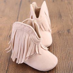 Moccasin Moccs Solid Fringe Shoes