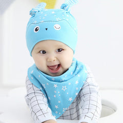 Spring Owl Pocket Hat + Bibs Set