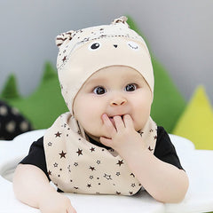 Spring Owl Pocket Hat + Bibs Set