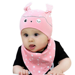 Spring Owl Pocket Hat + Bibs Set