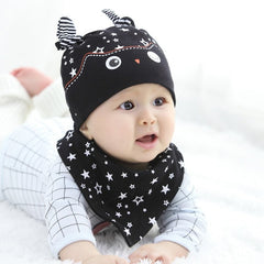 Spring Owl Pocket Hat + Bibs Set