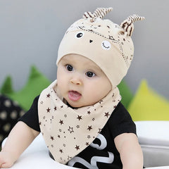 Spring Owl Pocket Hat + Bibs Set