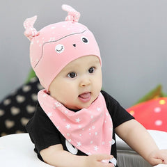 Spring Owl Pocket Hat + Bibs Set