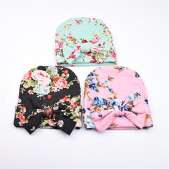 Flower Hat Beanie With Bow Hat