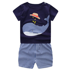 Little Whale Printed Clothing Set