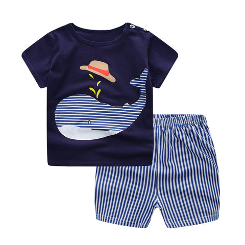 Little Whale Printed Clothing Set