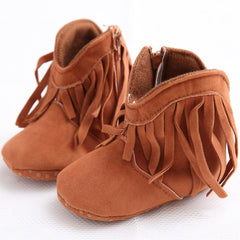 Moccasin Moccs Solid Fringe Shoes