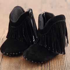 Moccasin Moccs Solid Fringe Shoes