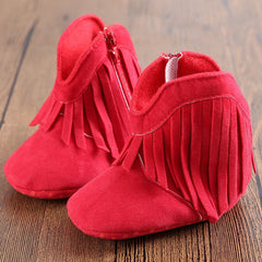 Moccasin Moccs Solid Fringe Shoes