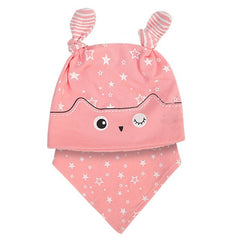 Spring Owl Pocket Hat + Bibs Set