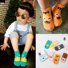 Cartoon Printed Anti Slip Socks 6pcs