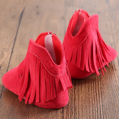 Moccasin Moccs Solid Fringe Shoes